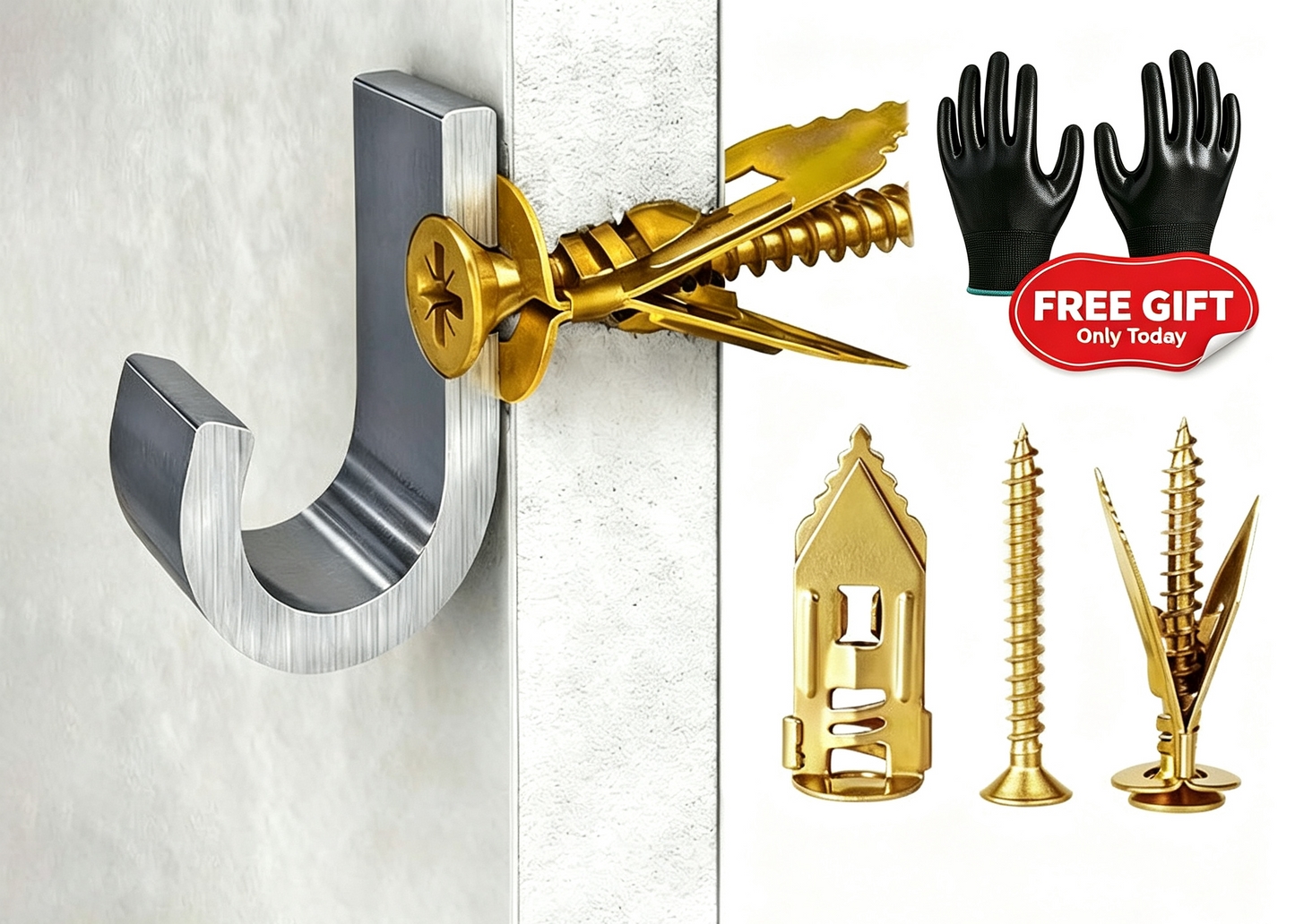 ⏰LIMITED TIME 50% OFF —— Over 55K+ SOLD!🔥🪛Self-drilling anchors Screws Screws,Drill, Fix, Hold. No Extra Tools Needed🔩🏠✨
