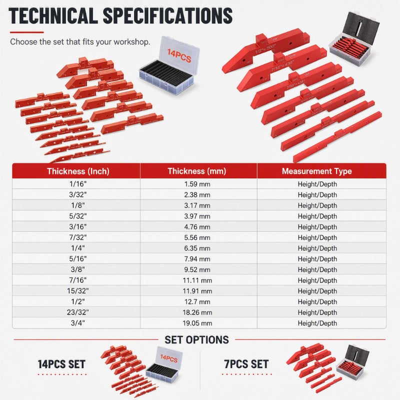 🪵 Woodworking Setup Blocks – Aluminum, high precision & quick calibration ✨