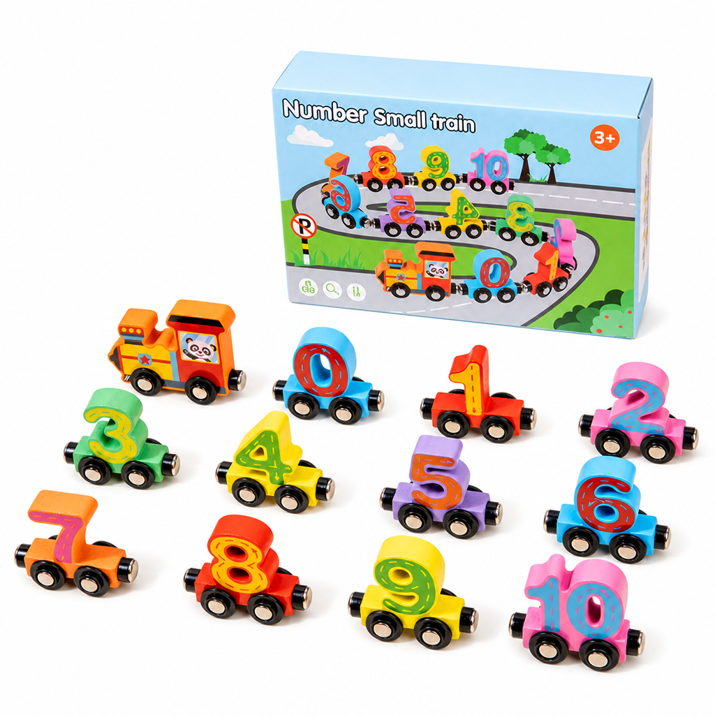 ♟️Montessori Magnetic Wooden Number Train, Early Learning Counting Toy, Perfect Gift for Toddlers Boys Girls🚂