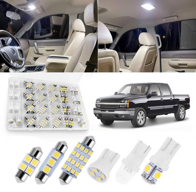 🔥42 Pieces Interior Car Lights, Super Bright White Dome Map Tail Cab Lights Bulb Kit Set