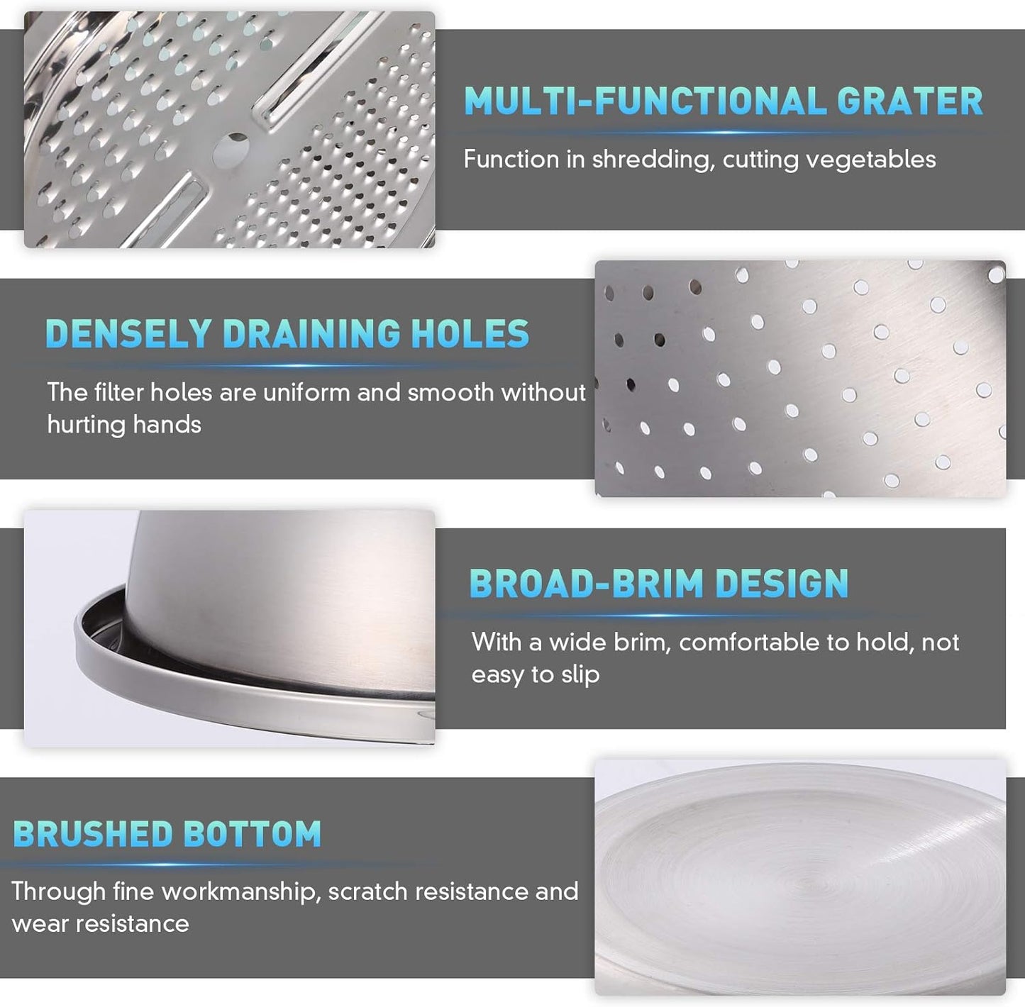 🔥HOT SALE 50% OFF-🌞🍴 German Quality 3-in-1 Stainless Steel Grater Bowl
