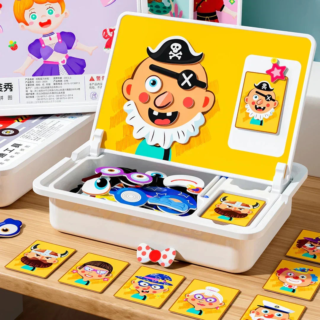 🔥While Supplies Last 50% OFF!🎉 Magnetic Puzzle Dress-Up Game Children's Double-Sided Educational Toy Portable Preschool Learning Toy