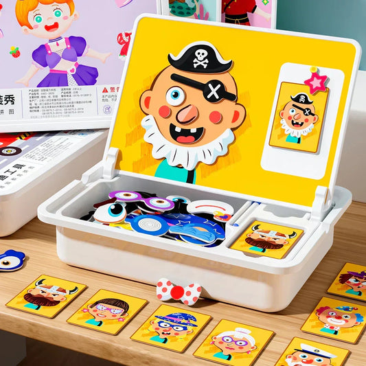🔥While Supplies Last 50% OFF!🎉 Magnetic Puzzle Dress-Up Game Children's Double-Sided Educational Toy Portable Preschool Learning Toy