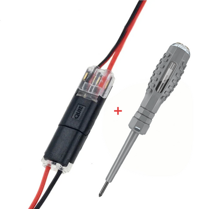 Two-wire plug connector with locking tab