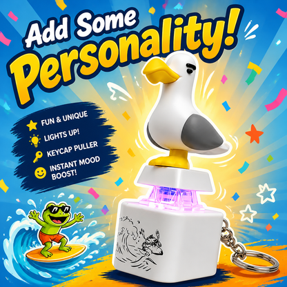 Mine Little Bird Voice-Activated Light-Up Electronic Keychain: Squeeze-to-Play Duck-Shaped Creative Keychain