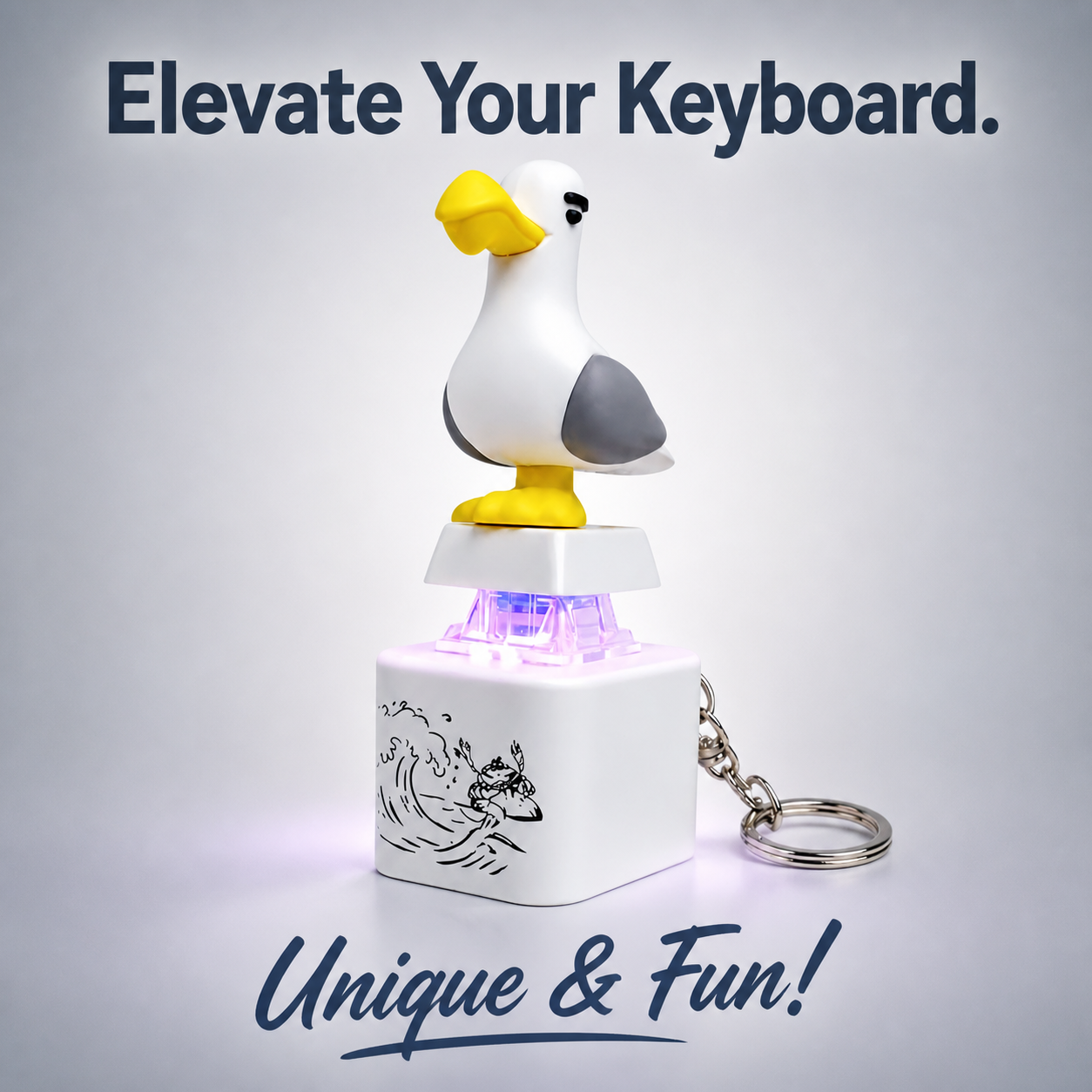 Mine Little Bird Voice-Activated Light-Up Electronic Keychain: Squeeze-to-Play Duck-Shaped Creative Keychain