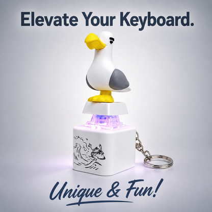 Mine Little Bird Voice-Activated Light-Up Electronic Keychain: Squeeze-to-Play Duck-Shaped Creative Keychain