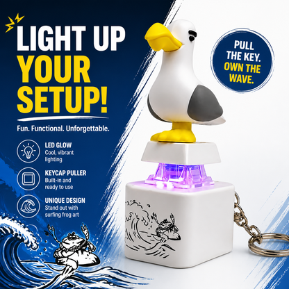 Mine Little Bird Voice-Activated Light-Up Electronic Keychain: Squeeze-to-Play Duck-Shaped Creative Keychain