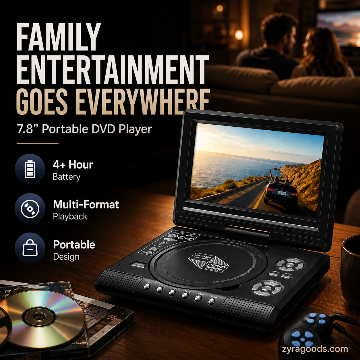 🔥2026 New Upgrade ＆ Hot Sale🔥 7.8" HD Portable DVD/EVD Player📺
