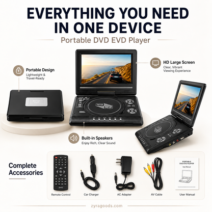 🔥2026 New Upgrade ＆ Hot Sale🔥 7.8" HD Portable DVD/EVD Player📺