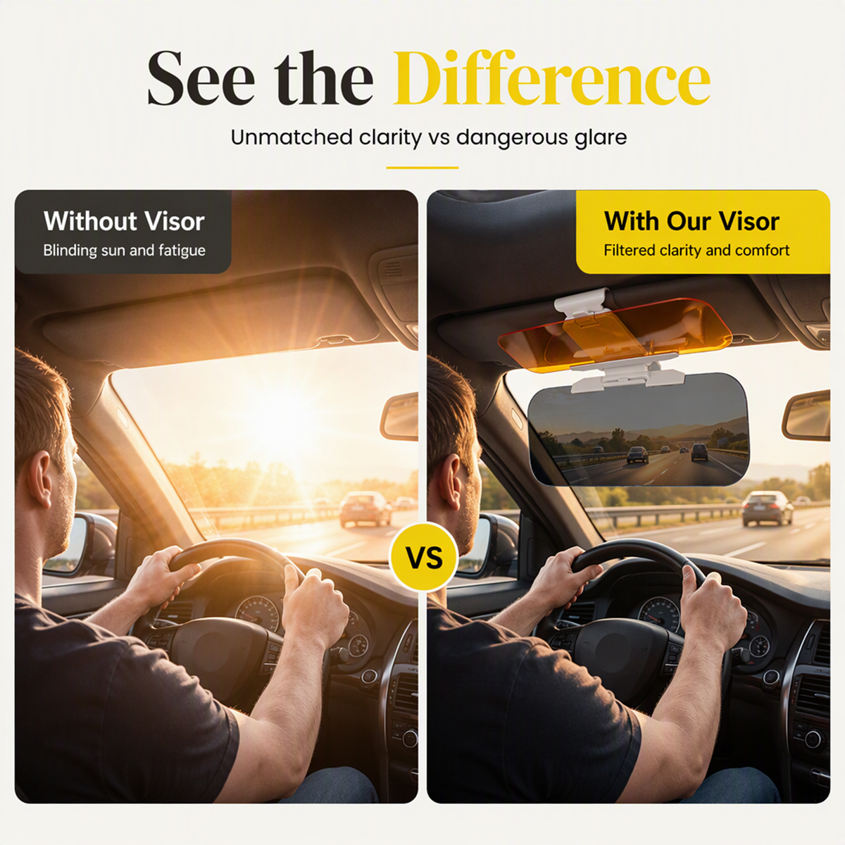 Universal HD Anti-Glare Car Visor for Day & Night