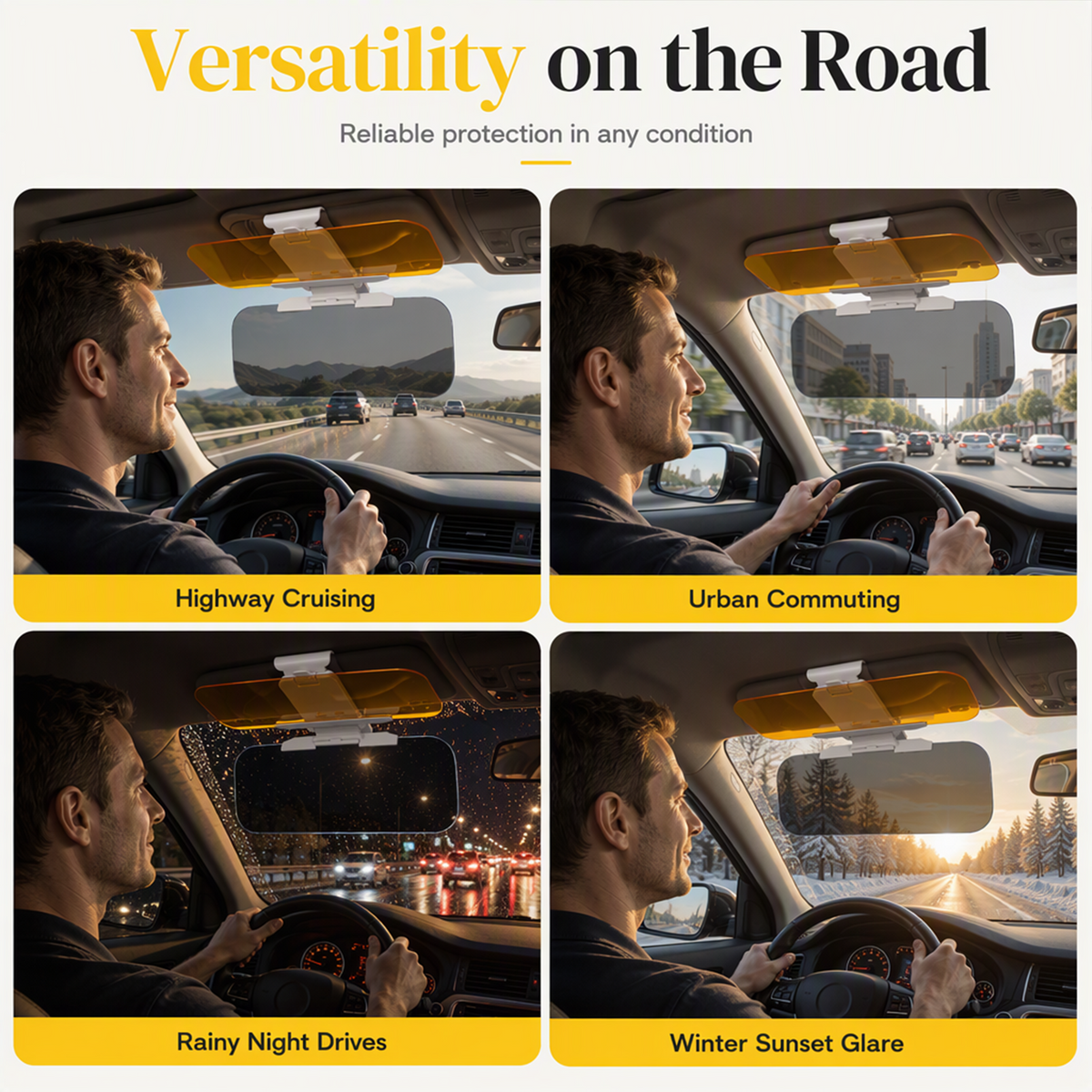 Universal HD Anti-Glare Car Visor for Day & Night