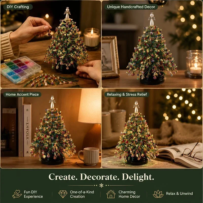 🎄✨ DIY Beaded Christmas Tree Kit – 🎅Create Your Own Sparkling Holiday Decoration