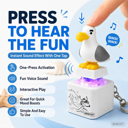 Mine Little Bird Voice-Activated Light-Up Electronic Keychain: Squeeze-to-Play Duck-Shaped Creative Keychain