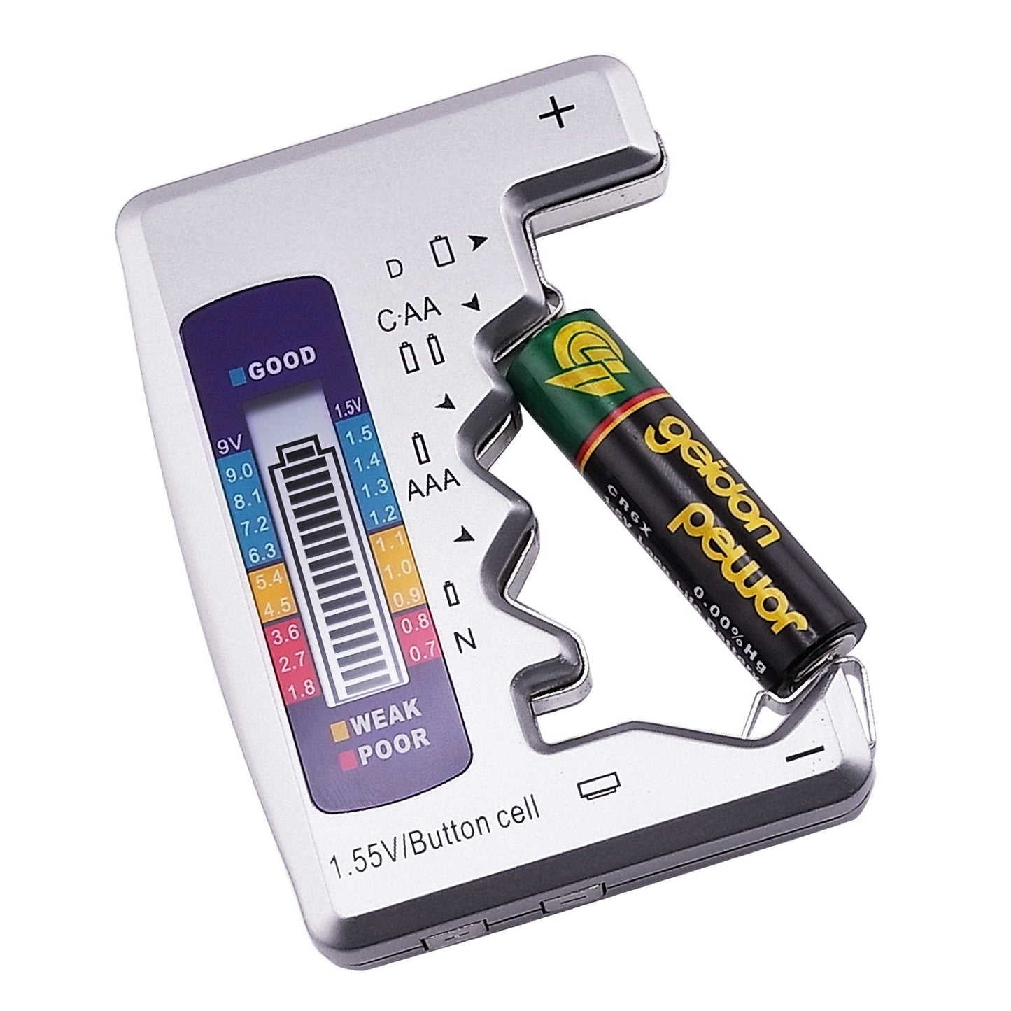 Last day📢📢50% off! ✨ Universal Battery Tester – Checks AA, AAA, 9V, Button & More Batteries in 3 Seconds! Compact, Accurate🔋⏱️