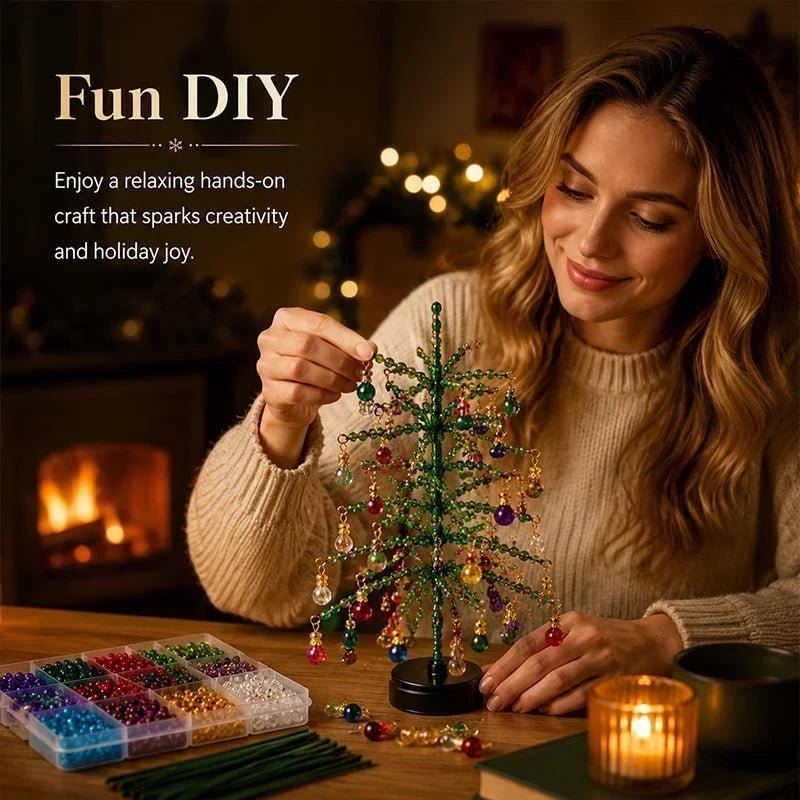 🎄✨ DIY Beaded Christmas Tree Kit – 🎅Create Your Own Sparkling Holiday Decoration