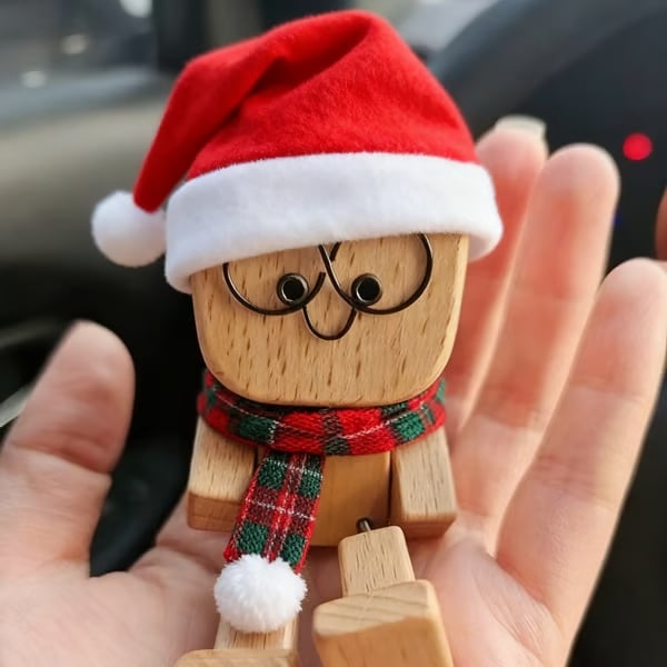 🔥Charming Little Swaying Wooden Figure & 12PCS Magnetic Expressions