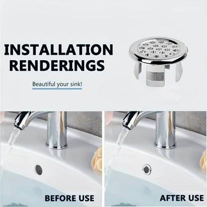 🚿 Round Bathroom Sink Overflow Hole Cover – Push-In Basin Drain Cover for a Clean, Modern Finish
