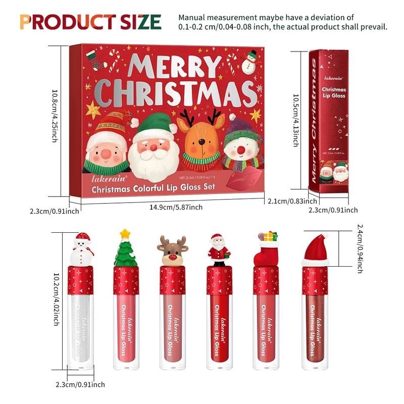 🎅Christmas Hot Sale 49% Off💄✨ Christmas Lip Gloss Set – 6 Colors