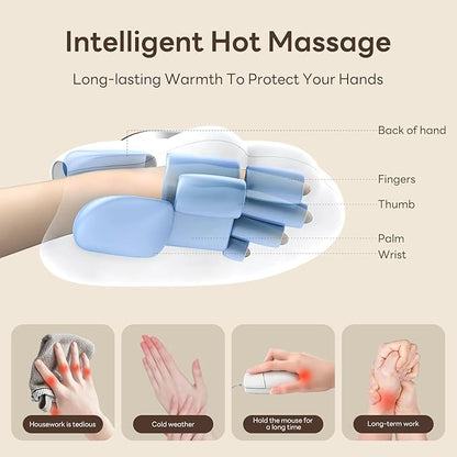 Smart Hand Massager with Heat Function – Air Pressure & Finger Zone Massage for Hands & Wrists ✋🔥