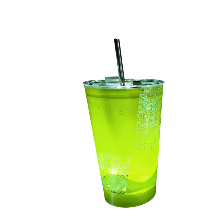 Luminous Red Bull Cup with Straw – For Parties, Bars & Events 🥤✨