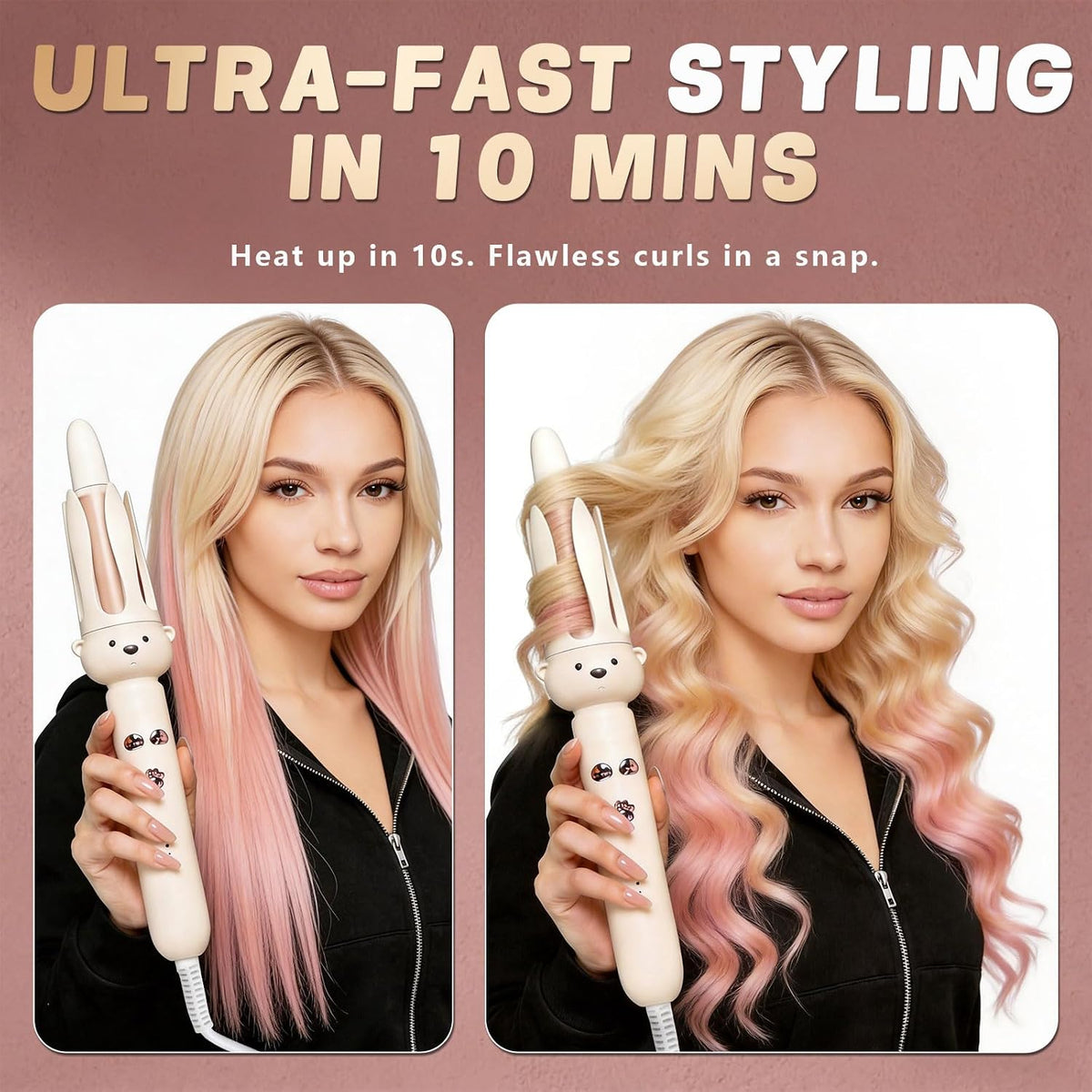 🔥28mm Negative Ion Fully Automatic Curling Iron—Create Perfect French Curls
