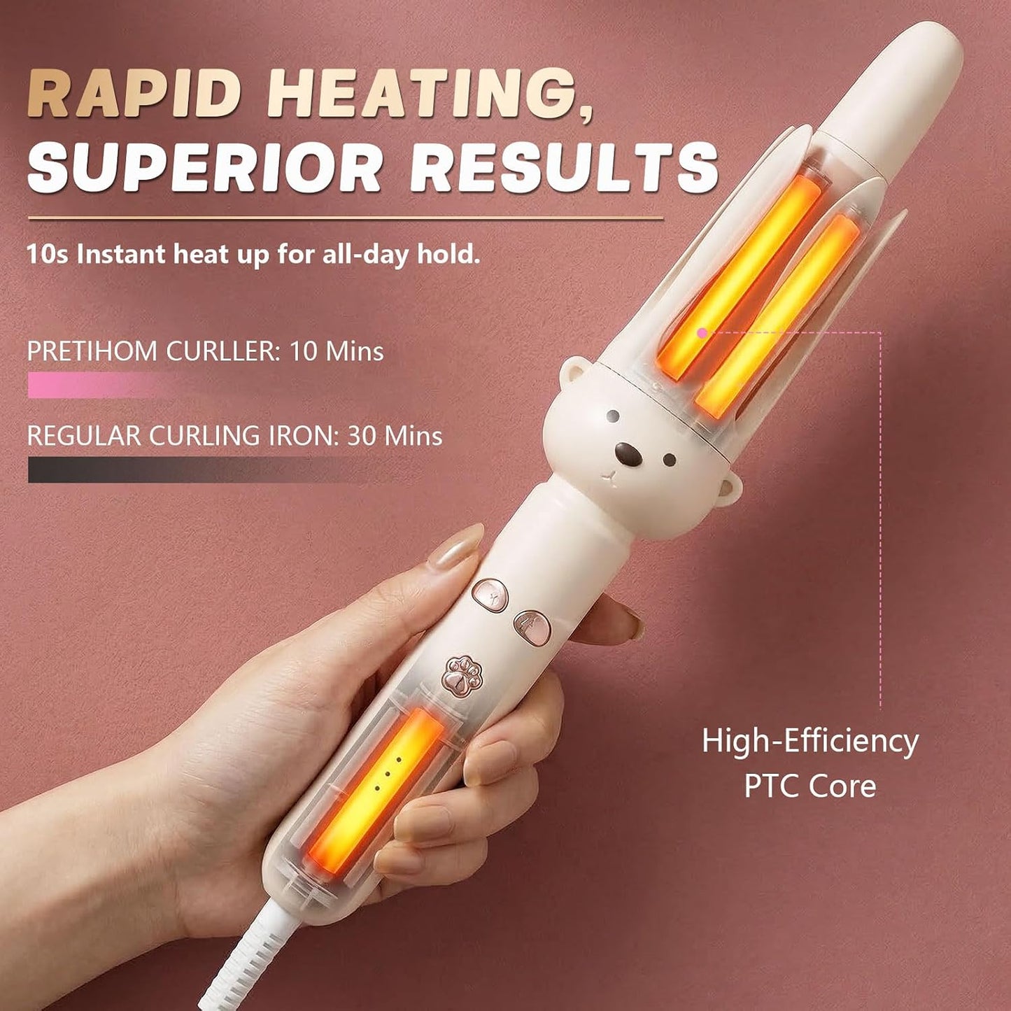🔥28mm Negative Ion Fully Automatic Curling Iron—Create Perfect French Curls