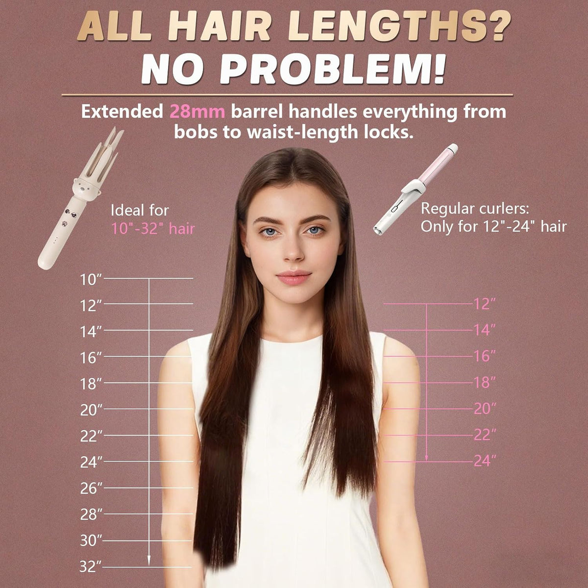 🔥28mm Negative Ion Fully Automatic Curling Iron—Create Perfect French Curls