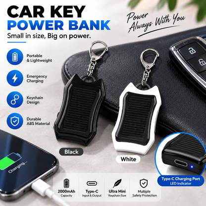 ☀️50% OFF NOW!1200mAh Solar-Powered Portable Charger Keychain with Flashlight—Ideal as an Emergency Power Source for Outdoor Camping and Hiking