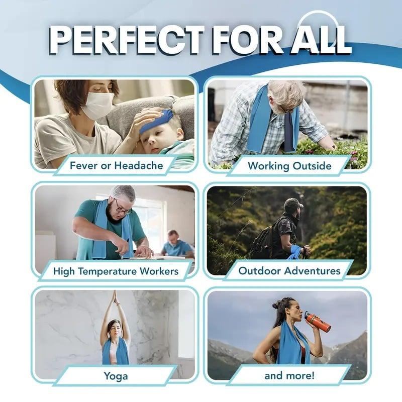 ⏰50% OFF-Buy 1 Get 1 Free❄💦Cold Sweat Towel You Can Use Anywhere, Anytime! Reusable Soft Absorbent Cooling Portable