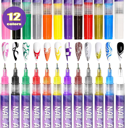 🎁LAST WEEK SPECIAL PRICE!!⏳12 Colors Nail Art Pens Set🎨💅