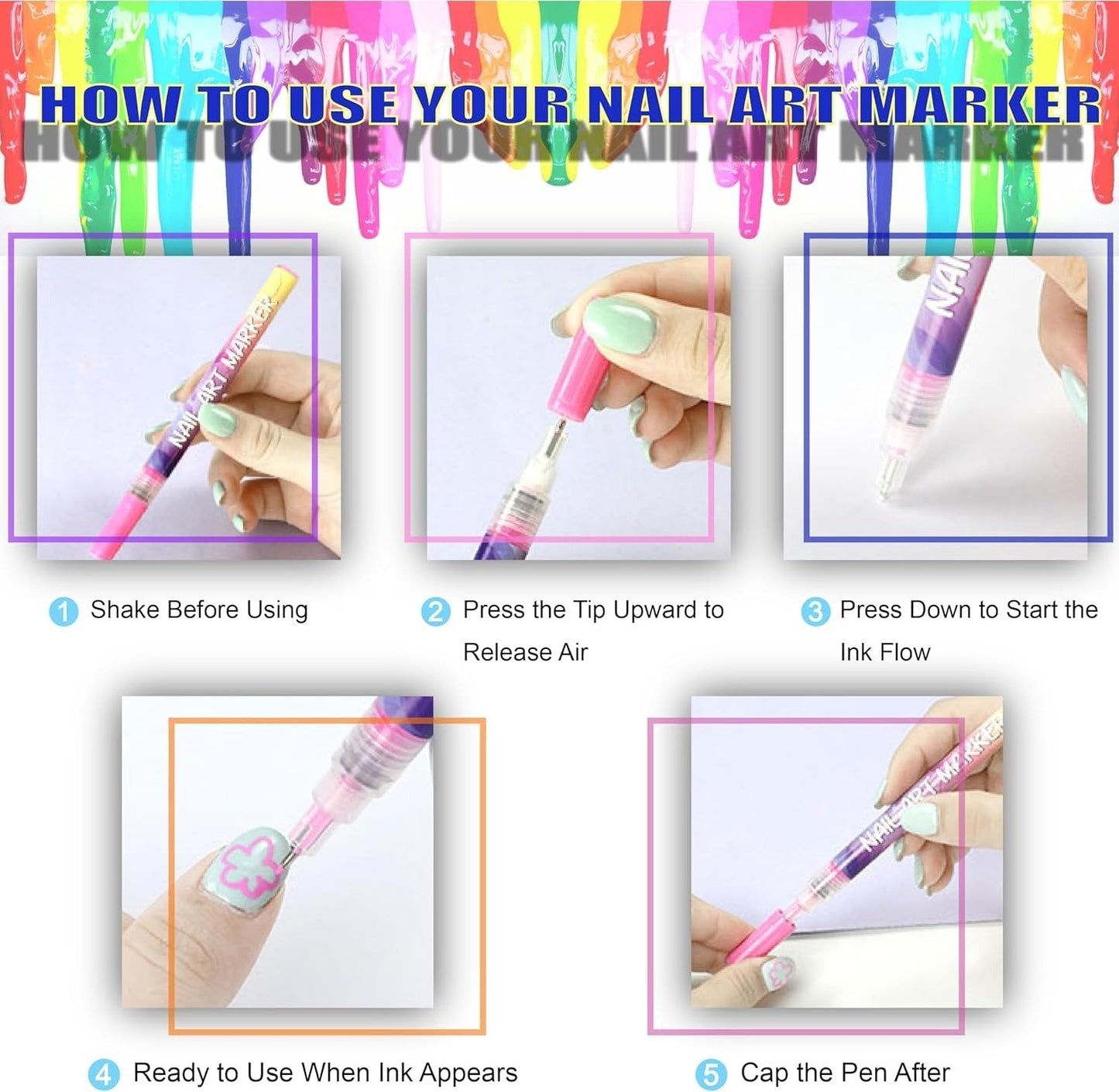 🎁LAST WEEK SPECIAL PRICE!!⏳12 Colors Nail Art Pens Set🎨💅