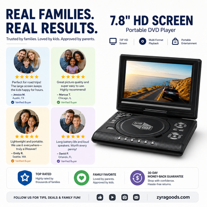 🔥2026 New Upgrade ＆ Hot Sale🔥 7.8" HD Portable DVD/EVD Player📺