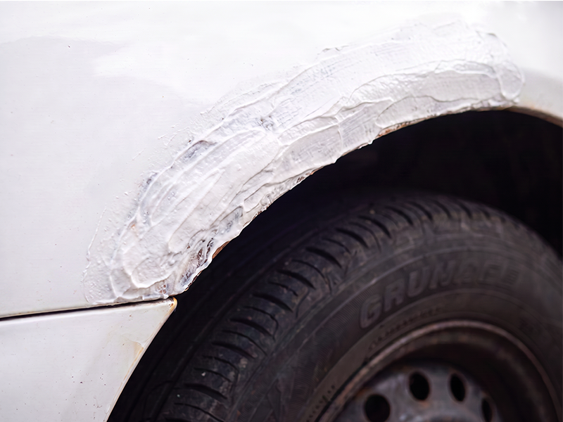 Allow rust repair coating to cure