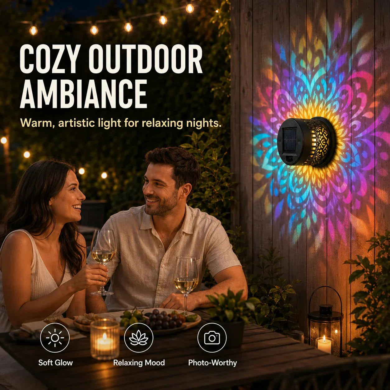 💡💓Surprise Price🔥Solar-Powered Mandala Projector Light🎁🏠
