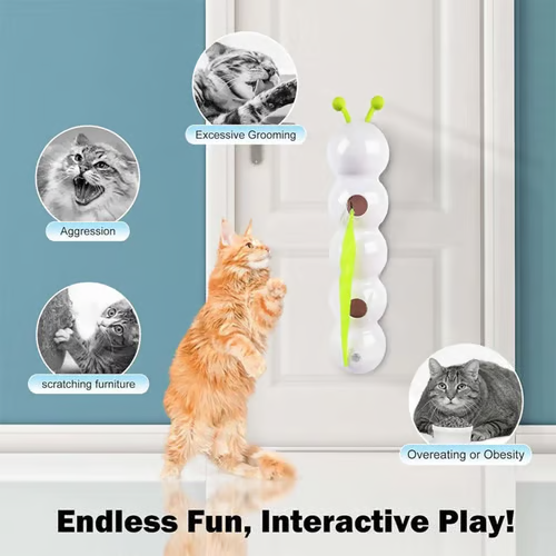🎁🥳2025 Hot Sale!🐛Interactive Electric Caterpillar Cat Toy