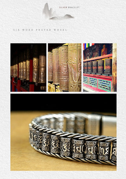 💥Six Character Truth-Prayer Wheel Bracelet⛓️