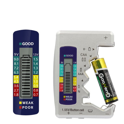 Last day📢📢50% off! ✨ Universal Battery Tester – Checks AA, AAA, 9V, Button & More Batteries in 3 Seconds! Compact, Accurate🔋⏱️