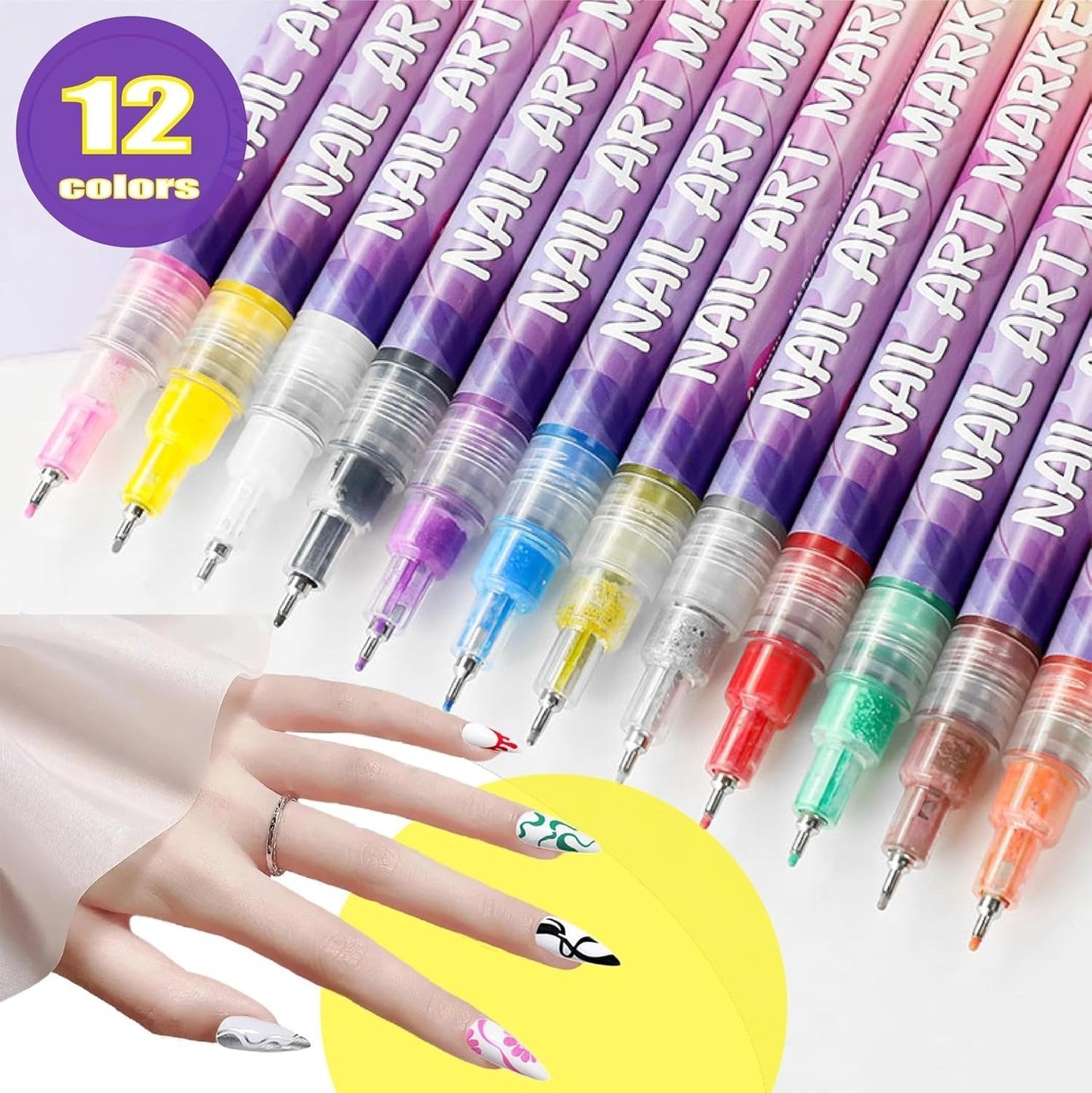 🎁LAST WEEK SPECIAL PRICE!!⏳12 Colors Nail Art Pens Set🎨💅