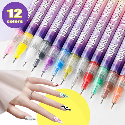 🎁LAST WEEK SPECIAL PRICE!!⏳12 Colors Nail Art Pens Set🎨💅