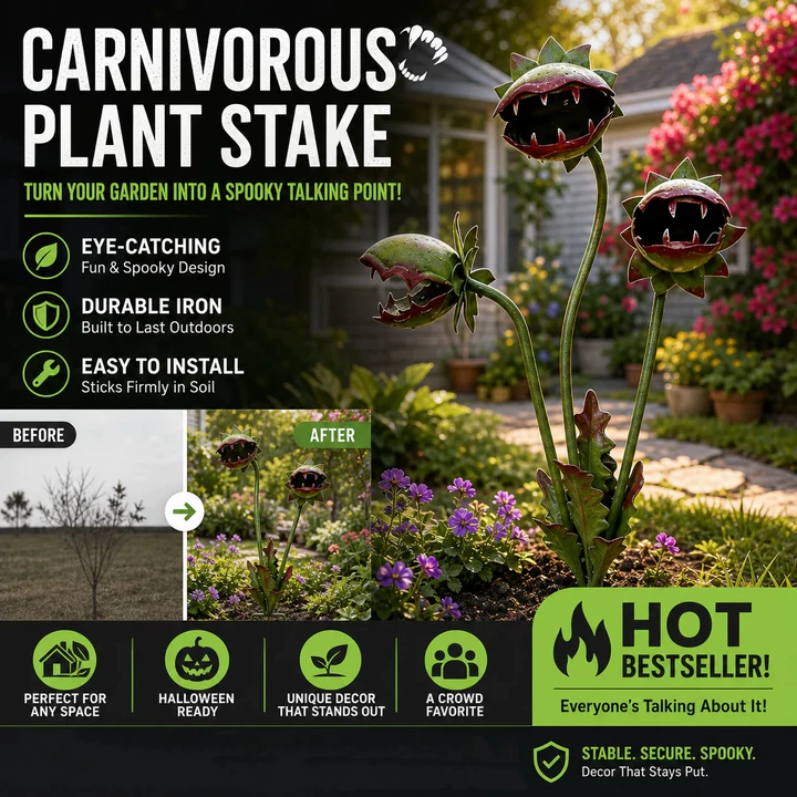 🔥50% OFF 🌻Plants vs. Zombies comes to life！🏡Whimsical Metal Carnivorous Plant Garden Stake
