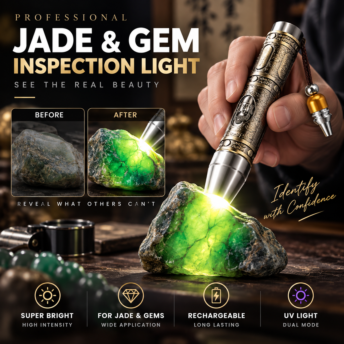 Multifunctional Gemstone Appraisal Flashlight