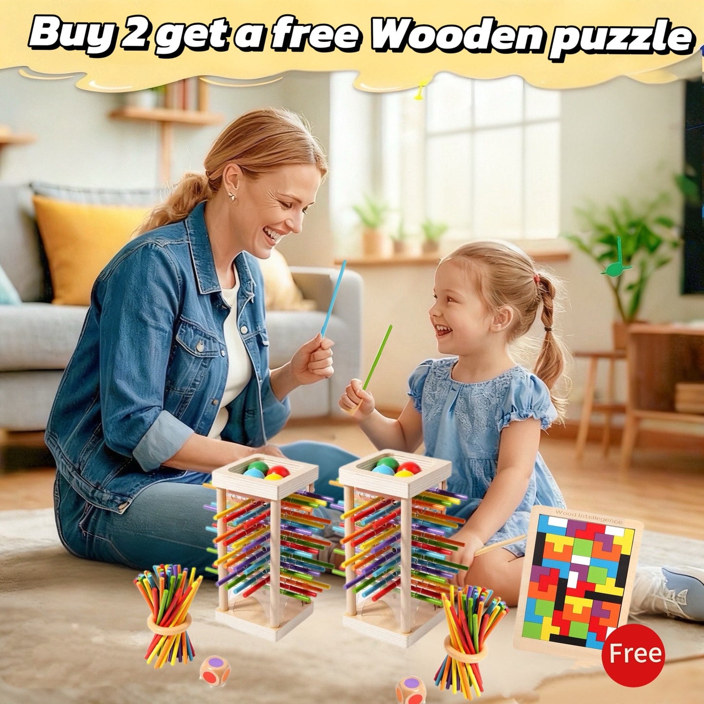 ⭐Wooden Peg Game With Balls for Children🎁