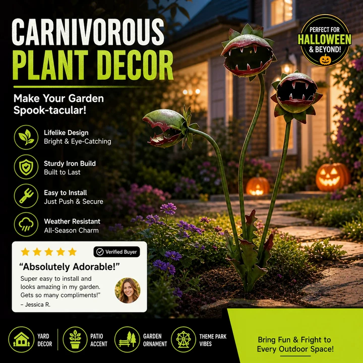 🔥50% OFF 🌻Plants vs. Zombies comes to life！🏡Whimsical Metal Carnivorous Plant Garden Stake