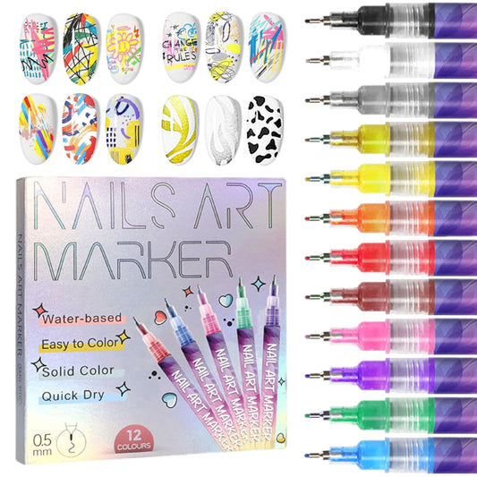 🎅🌟CHRISTMAS SPECIAL PRICE: $21.99!!⏳12 Colors Nail Art Pens Set🎨💅
