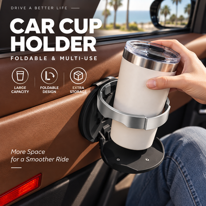🚗🥤Foldable Car Door Drink Holder, Large Bore Multifunctional Bottle Storage Rack For Vehicle