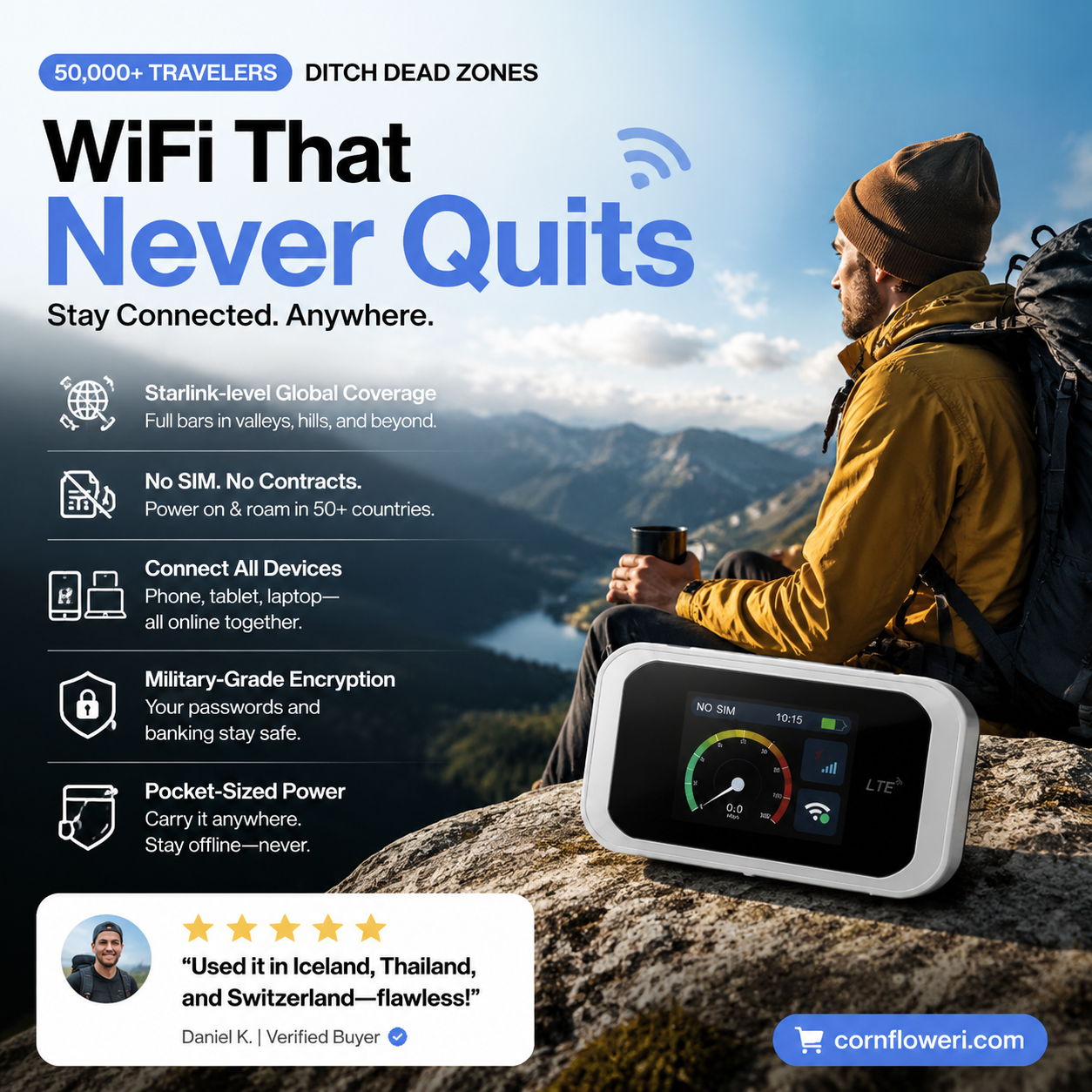 🏆HOT SALE 2026🔥Airo™ Pocket Wi-Fi Hotspot – Full 4G/LTE Coverage 🌍 | Connects 10 Devices | All-Day Battery | Military-Grade Security 🔒