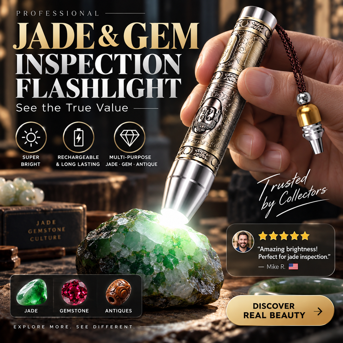 Multifunctional Gemstone Appraisal Flashlight