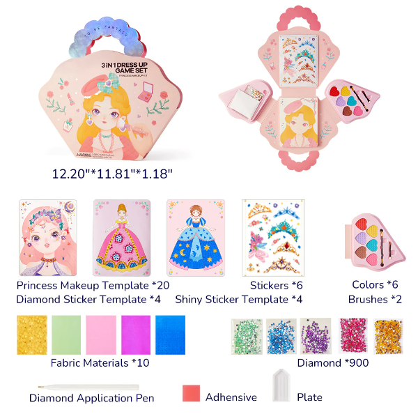 🔥Hot Sale 49% OFF💝Fantasy 3-in-1 Princess Dress Up & Make Up Game Set💅