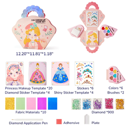 🔥Hot Sale 49% OFF💝Fantasy 3-in-1 Princess Dress Up & Make Up Game Set💅